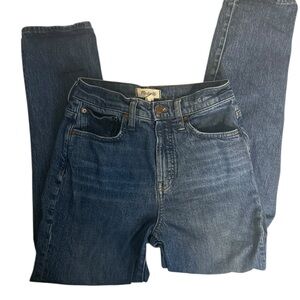 Madewell Womens Perfect vintage Denim Dark Blue Straight Jeans 26